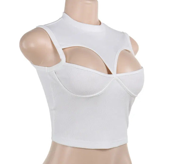 White haulter top