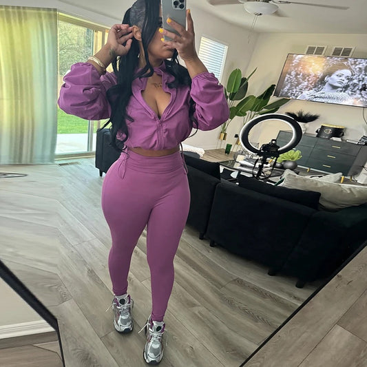 Stretchy lounge 2pc set Purple